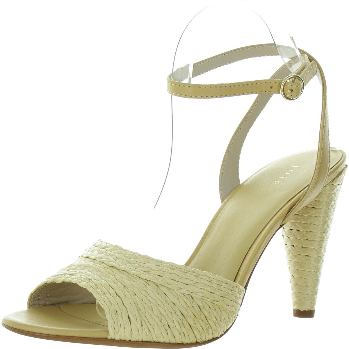 Calan Leather Raffia Heels