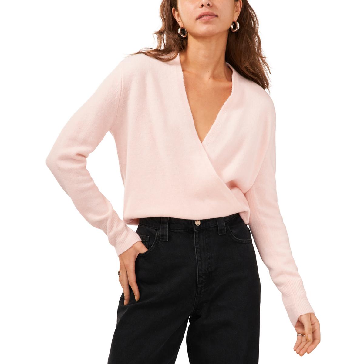 Cross Front Ribbed Wrap Sweater