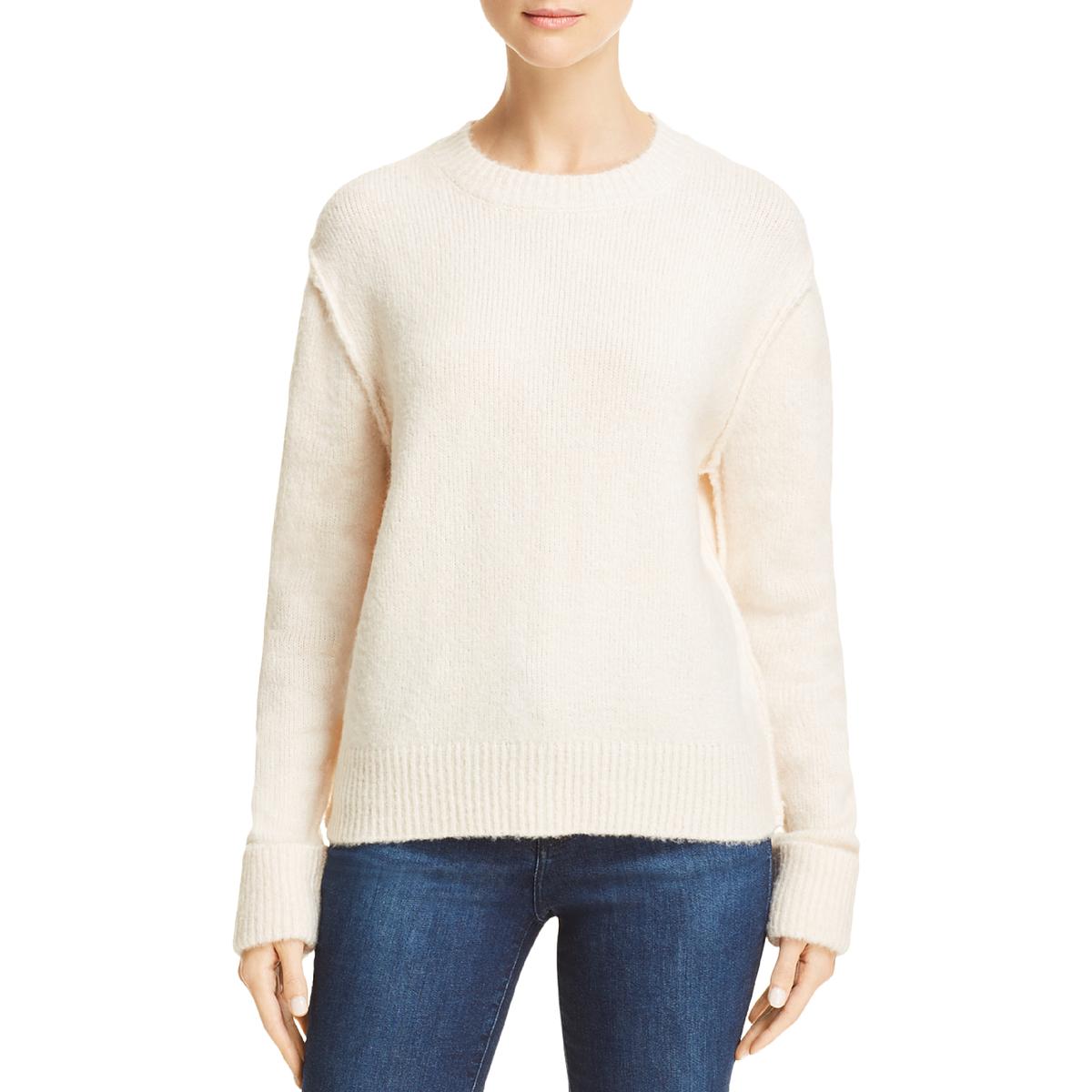 Knit Seamed Long Sleeve Pullover Sweater