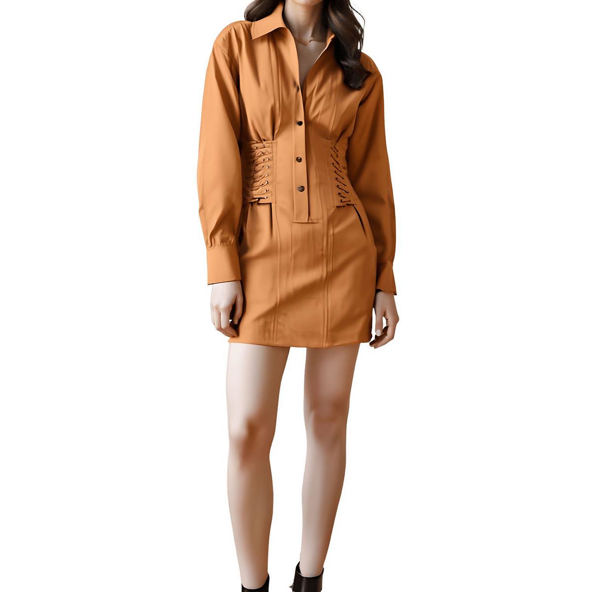 Paisley Collar Canvas Shirtdress