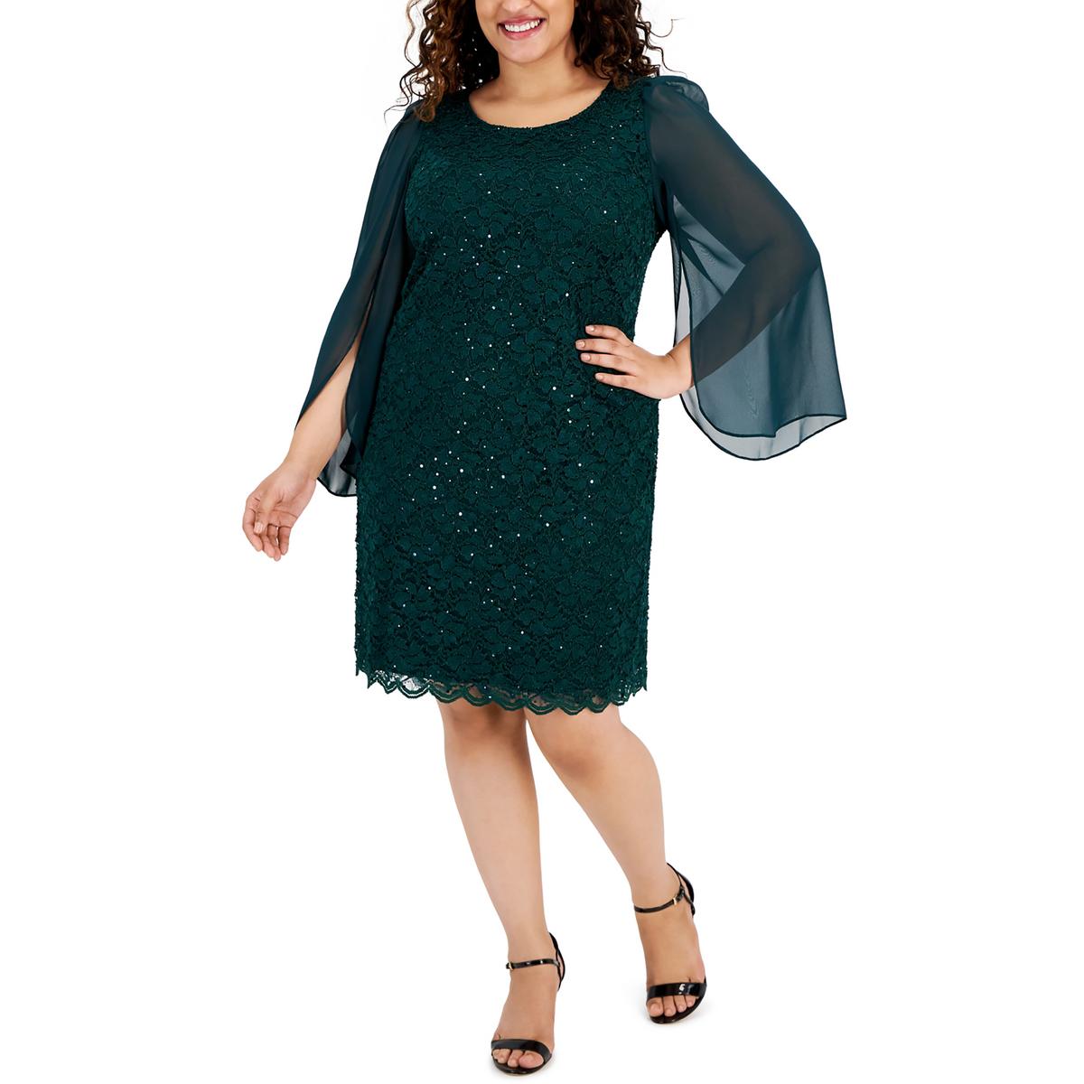 Plus Lace Knee-Length Sheath Dress