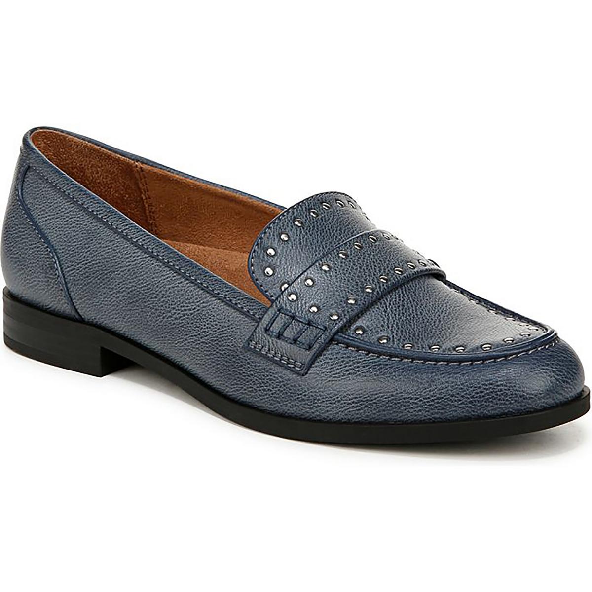 Milo-Stud Faux Leather Block Heel Loafers