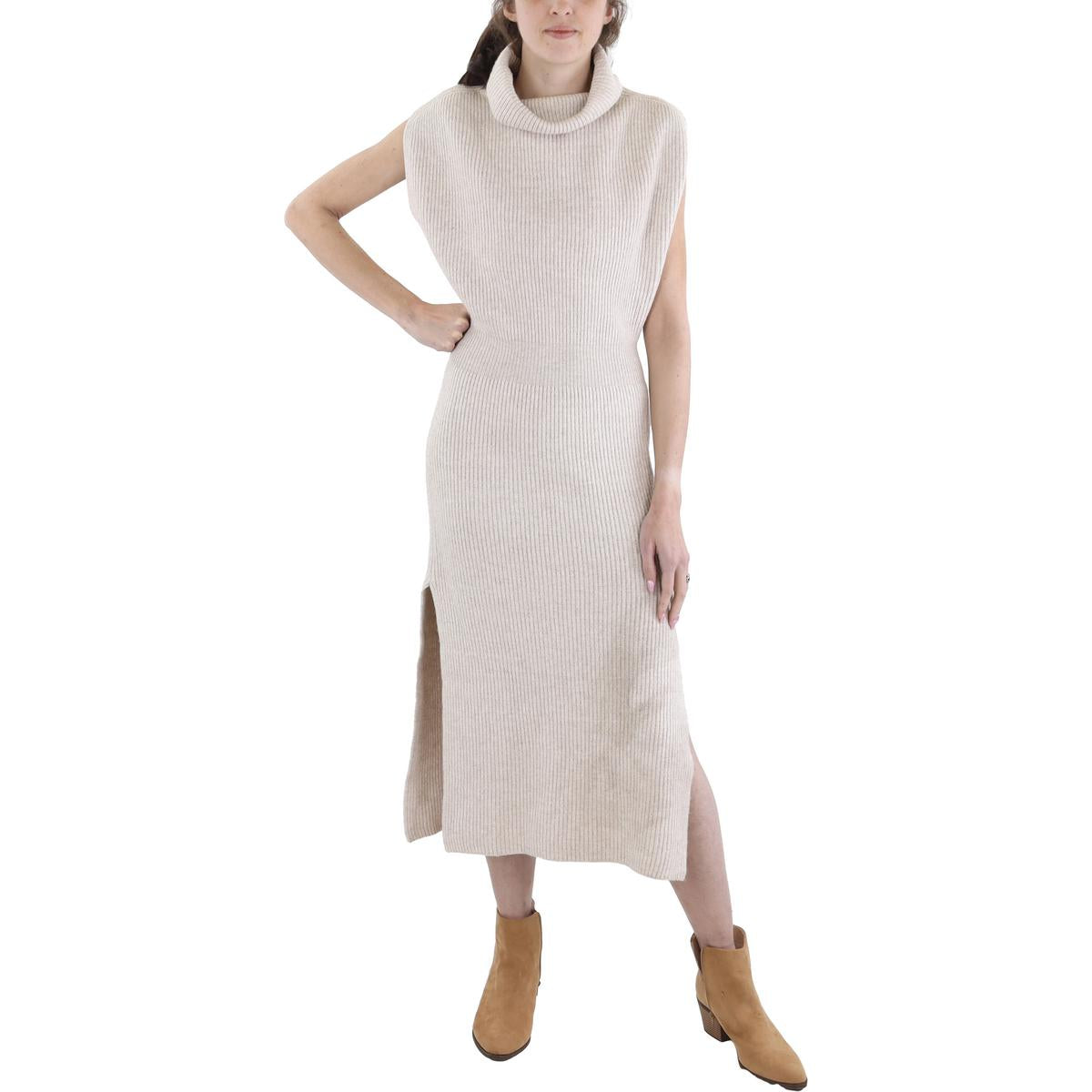 Ribbed Ribbed Knit Sweaterdress