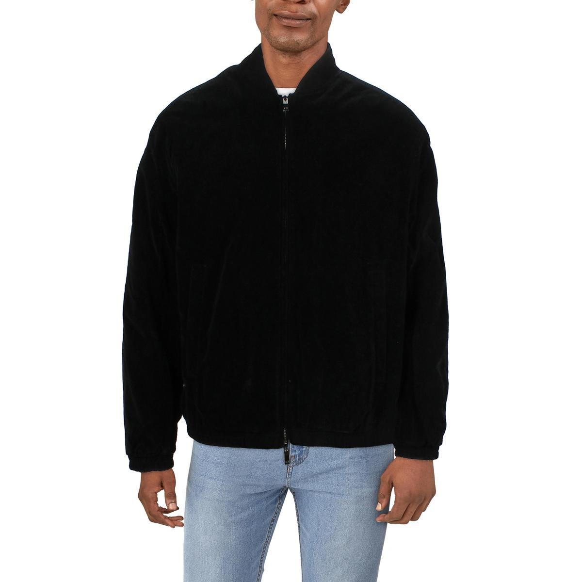 Contrast Trim Velvet Bomber Jacket
