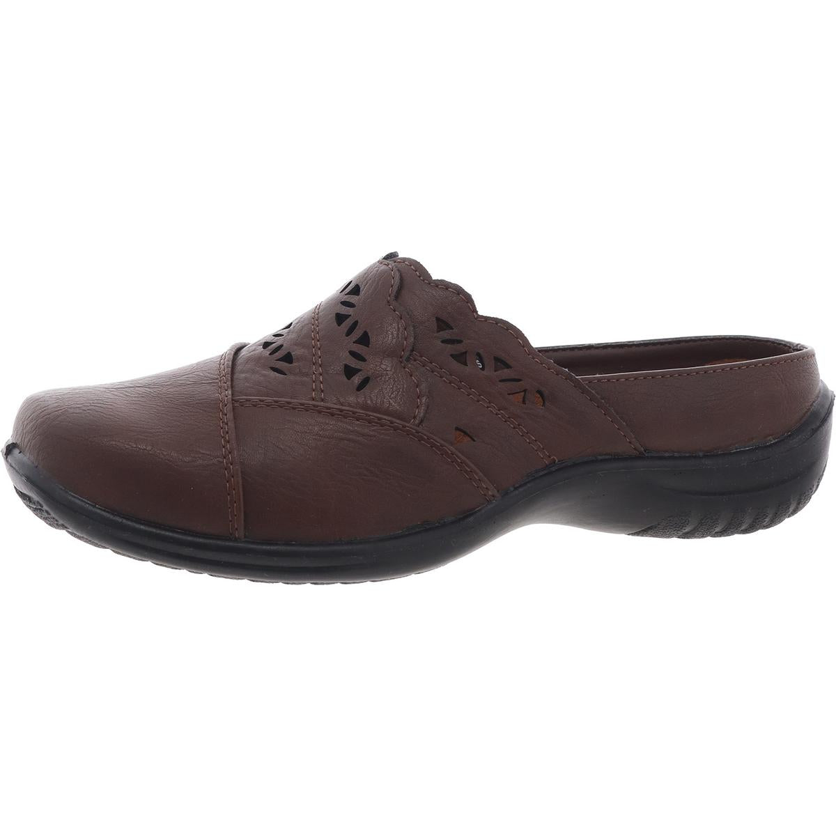 Laser Cut Faux Leather Mules