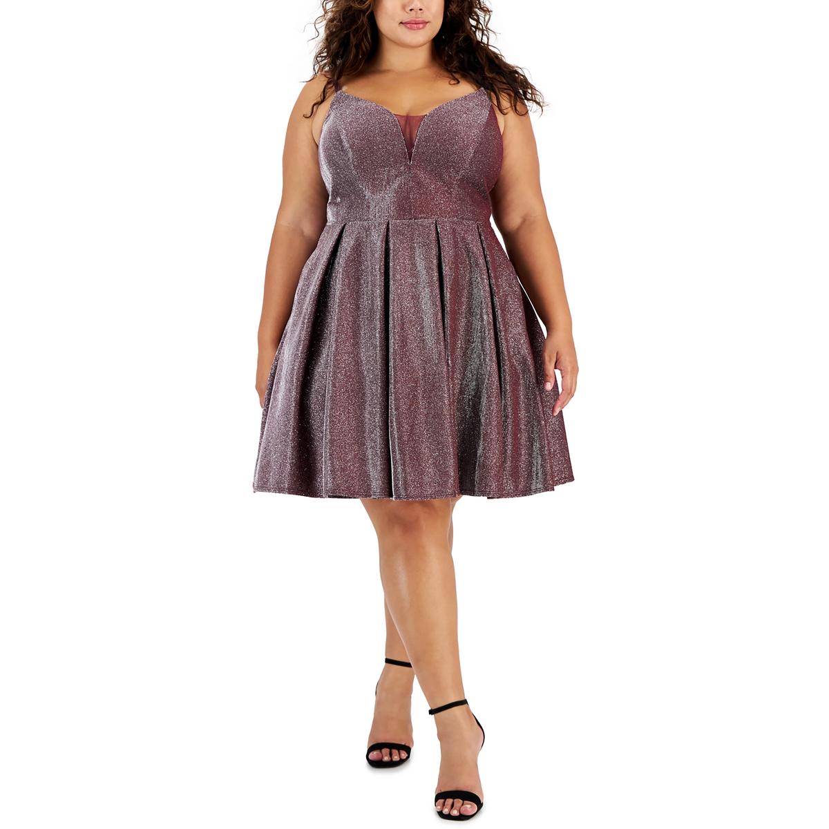 Plus Glitter Mini Fit & Flare Dress