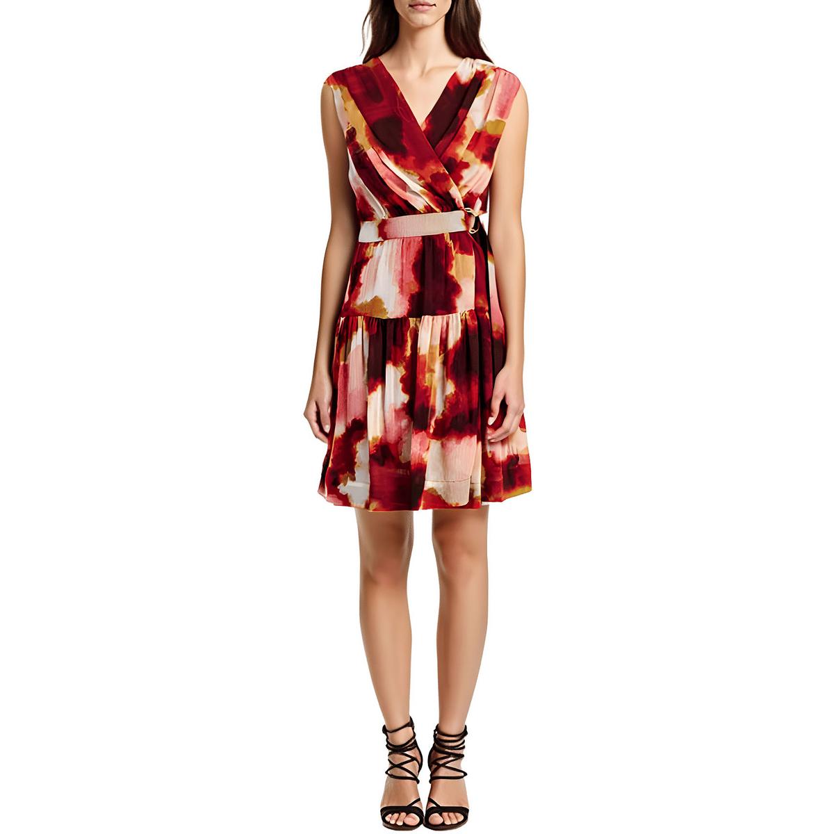 Belted Chiffon Cocktail And Party Dress