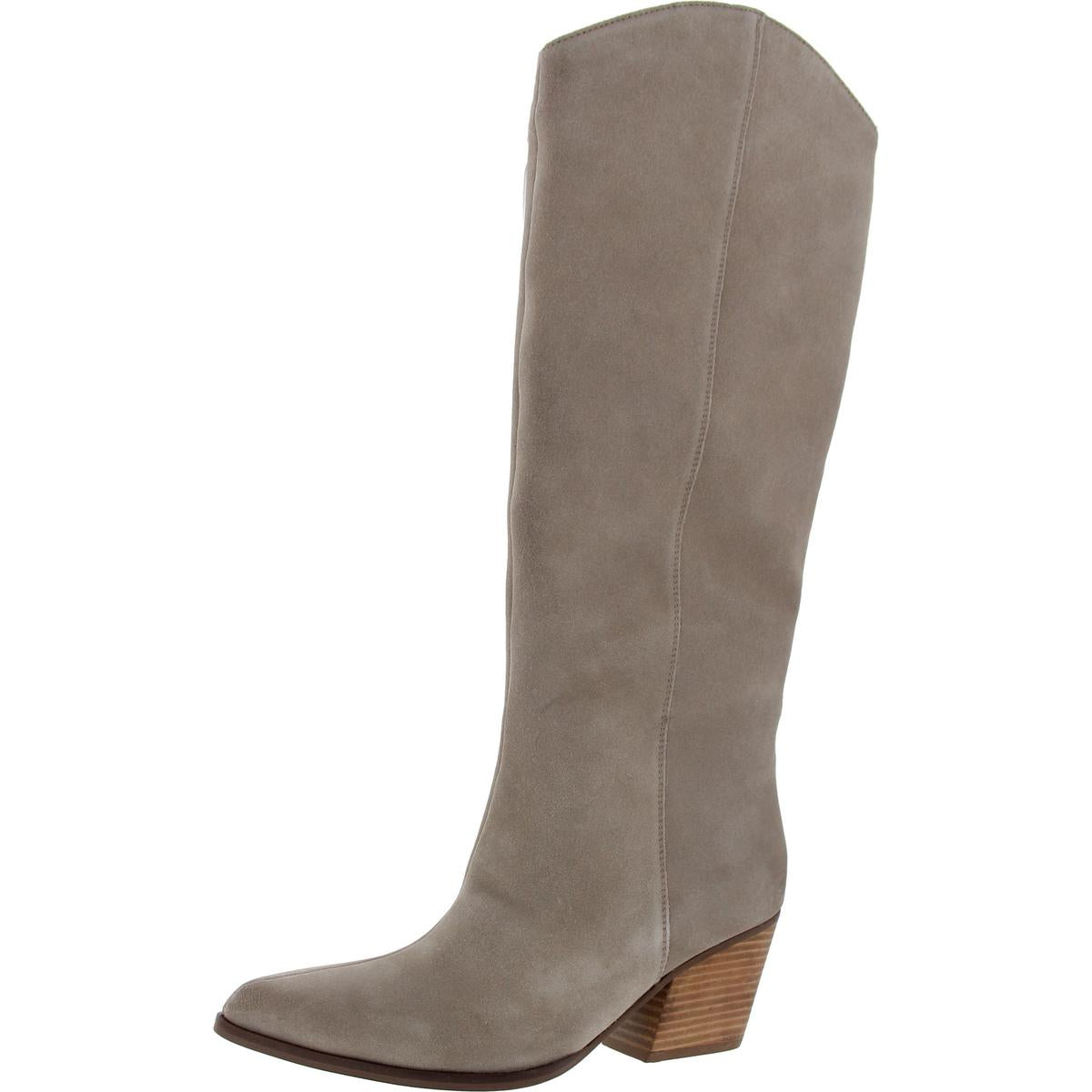 Zipper Suede Knee-High Boots