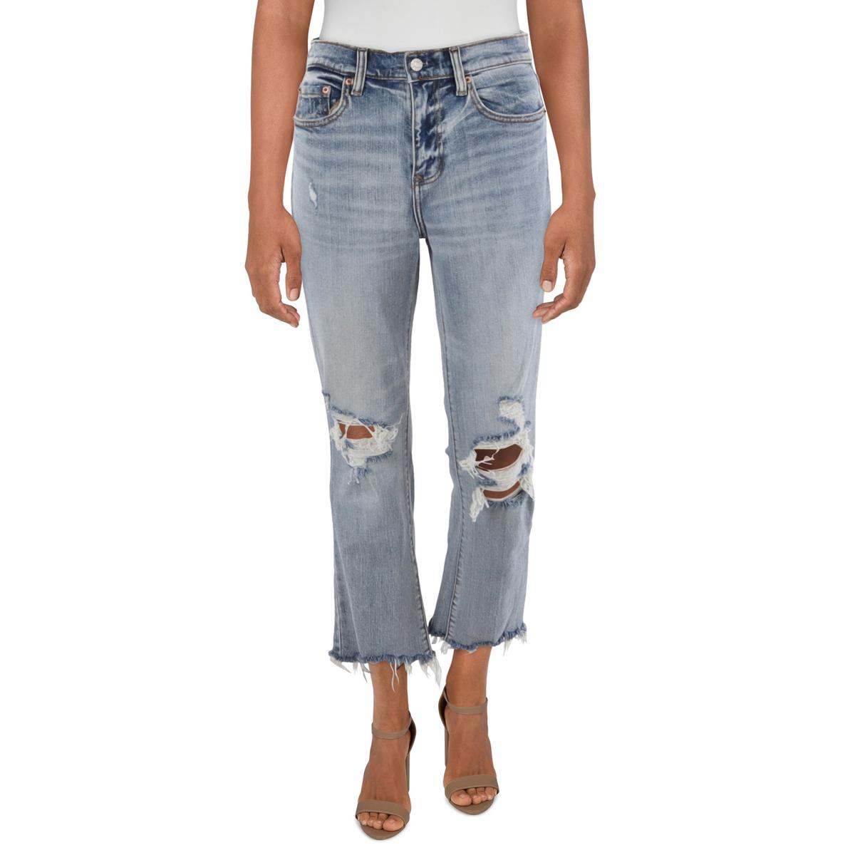 Distressed Denim Ankle Jeans