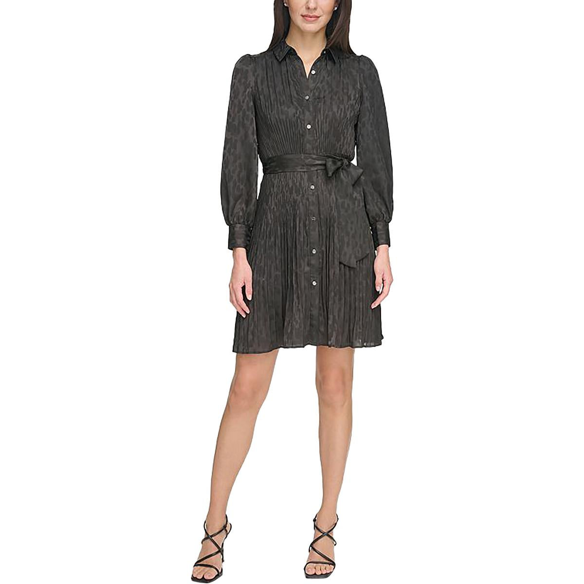 Pleated Above Knee Shirtdress