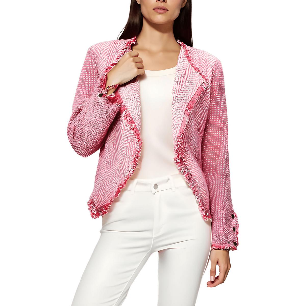 Petites Cotton Blend Fringe Open Front