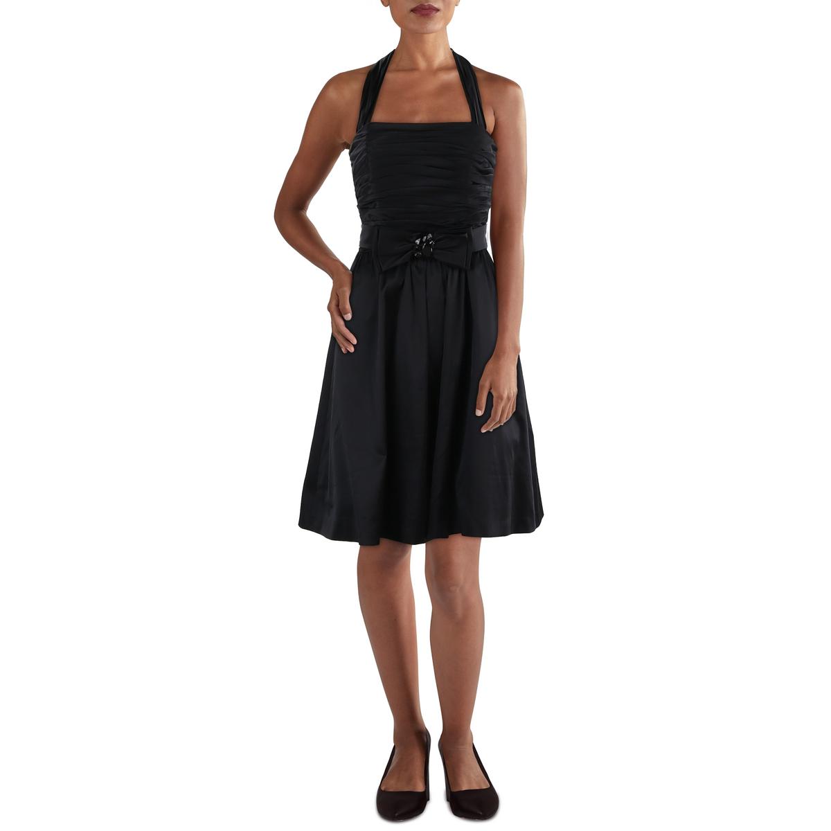 Satin Halter Cocktail And Party Dress