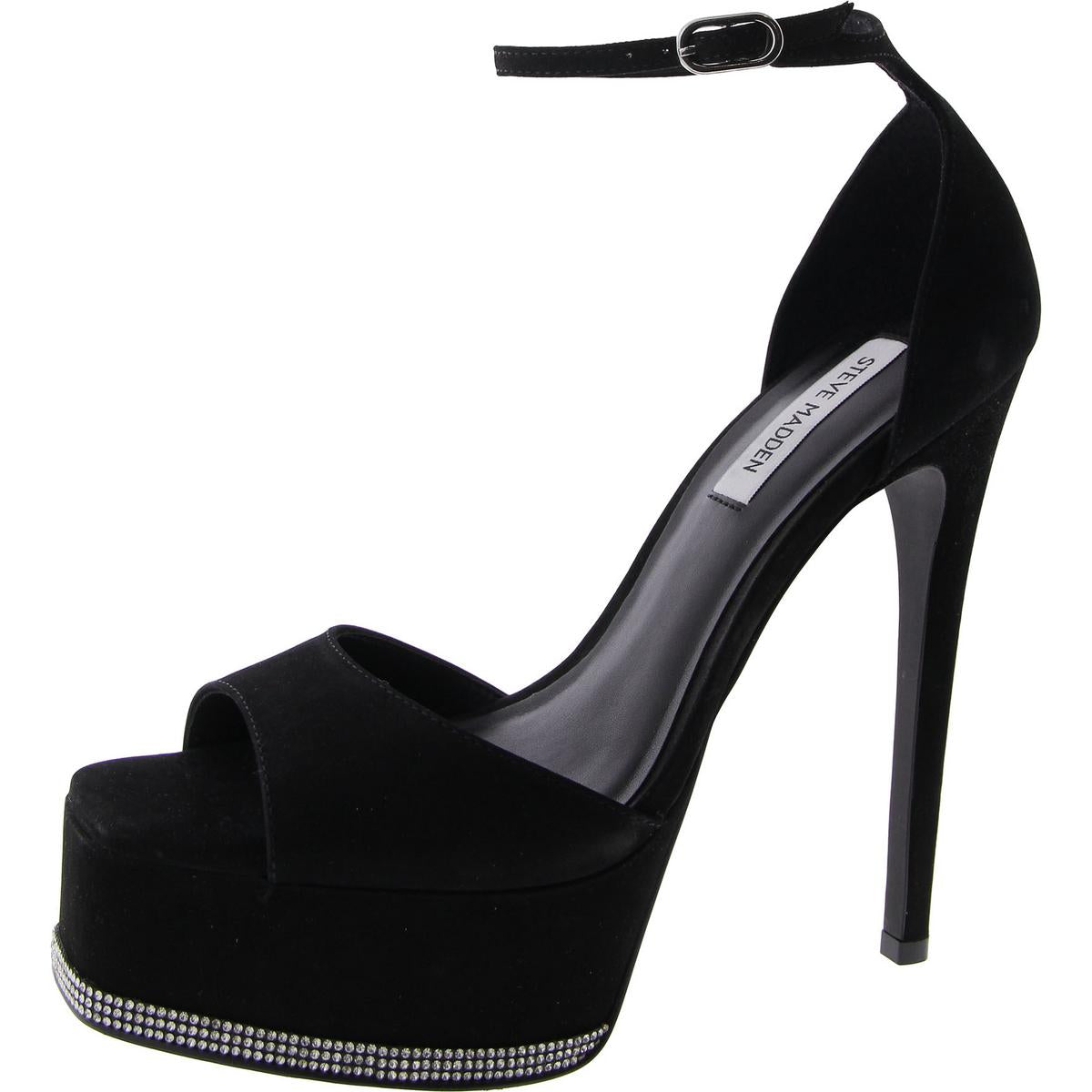 Keeva Leather Ankle Strap Platform Heels