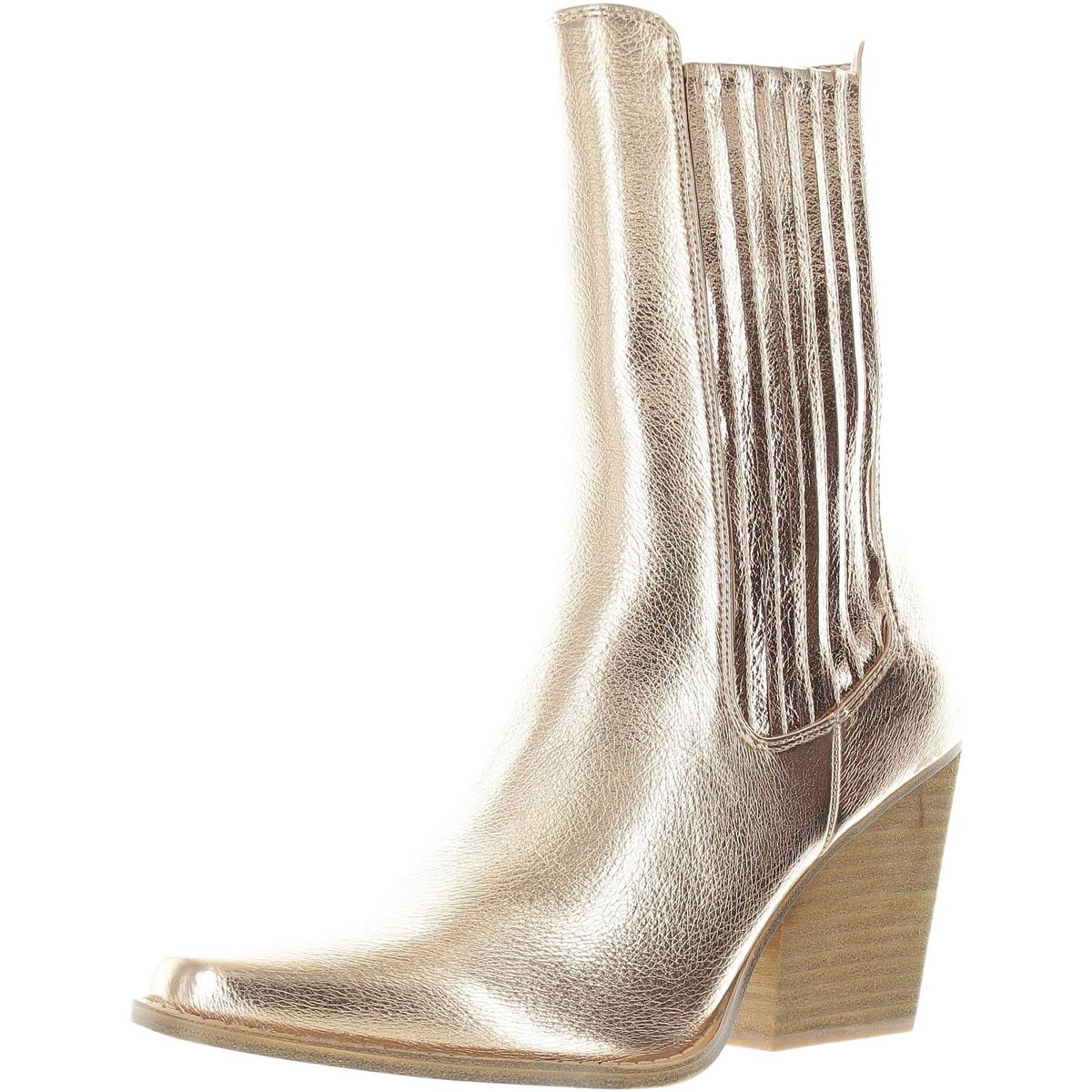 Metallic Mid-Calf Boots
