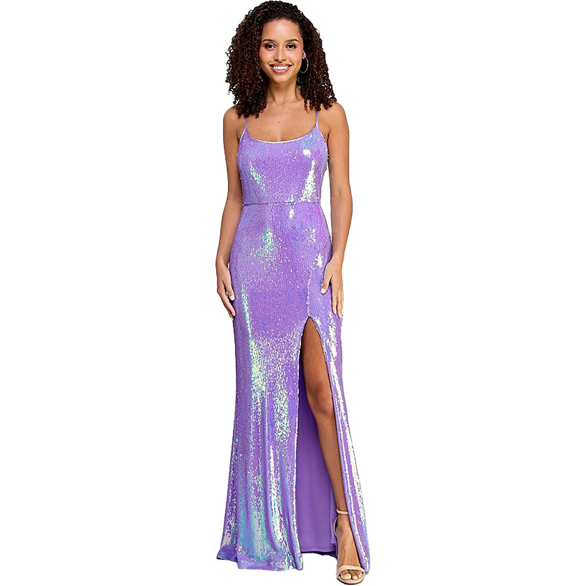 Juniors Sequined Evening Dress