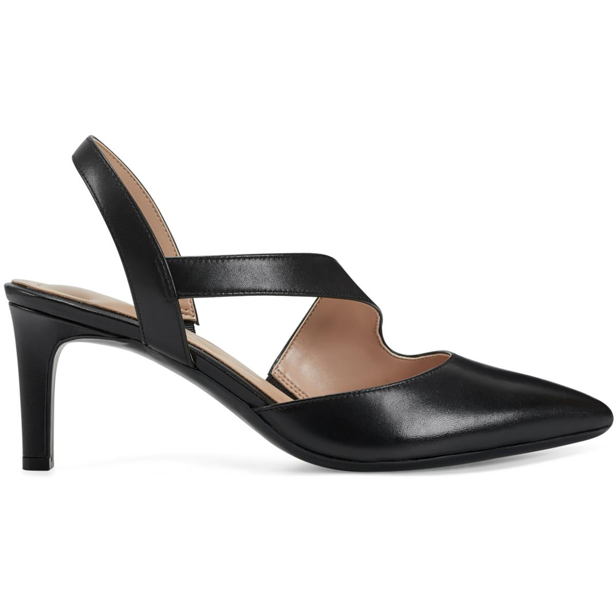 Recruit Leather Slip On Slingback Heels