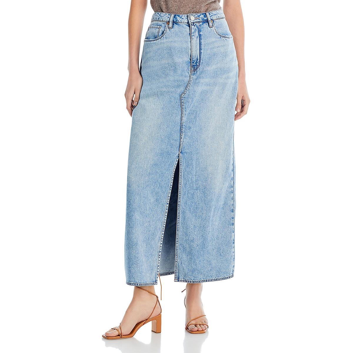 Long Denim Denim Skirt