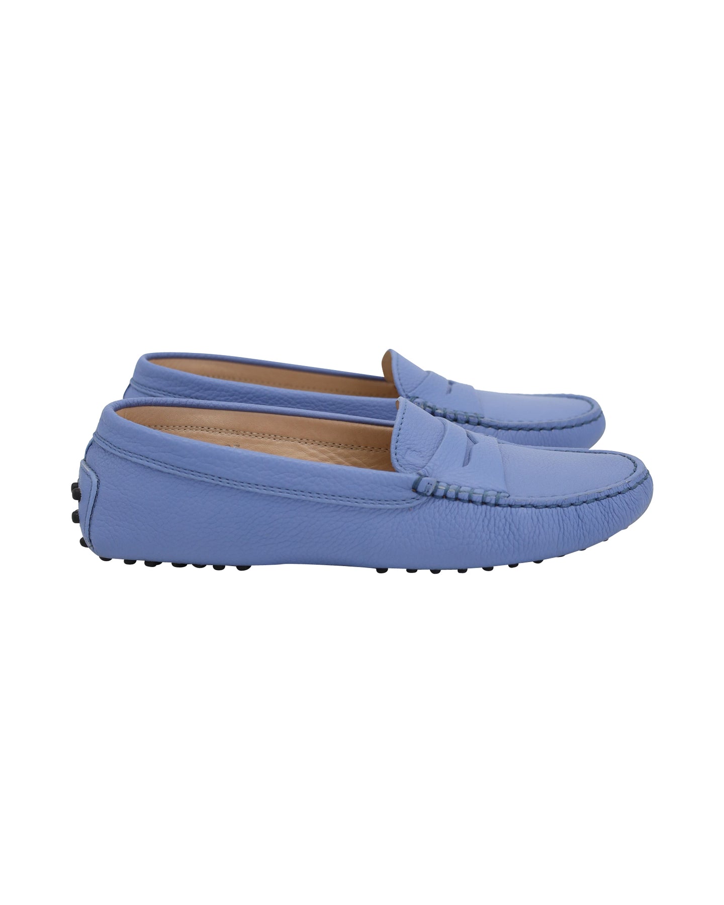 Tod's Gommino Loafers in Pastel Blue Leather