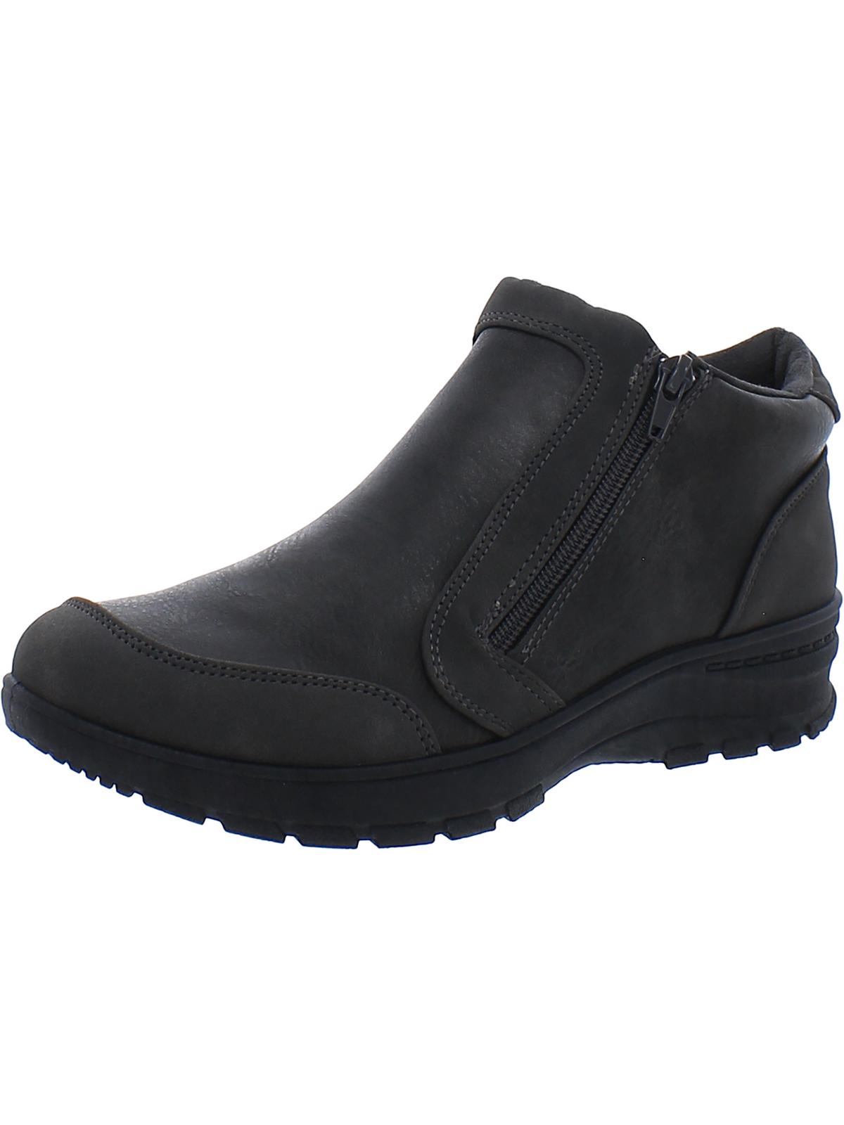 JOVI Womens Double Zipper Ankle Boots