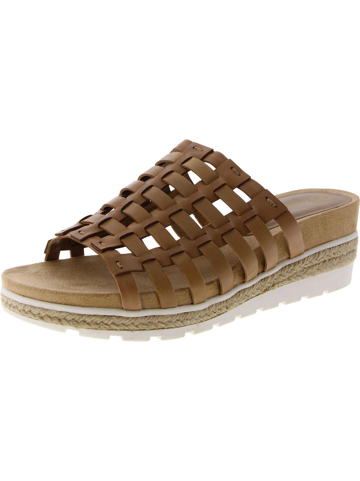 Womens Leather Slip On Wedge Sandals 7770388234300