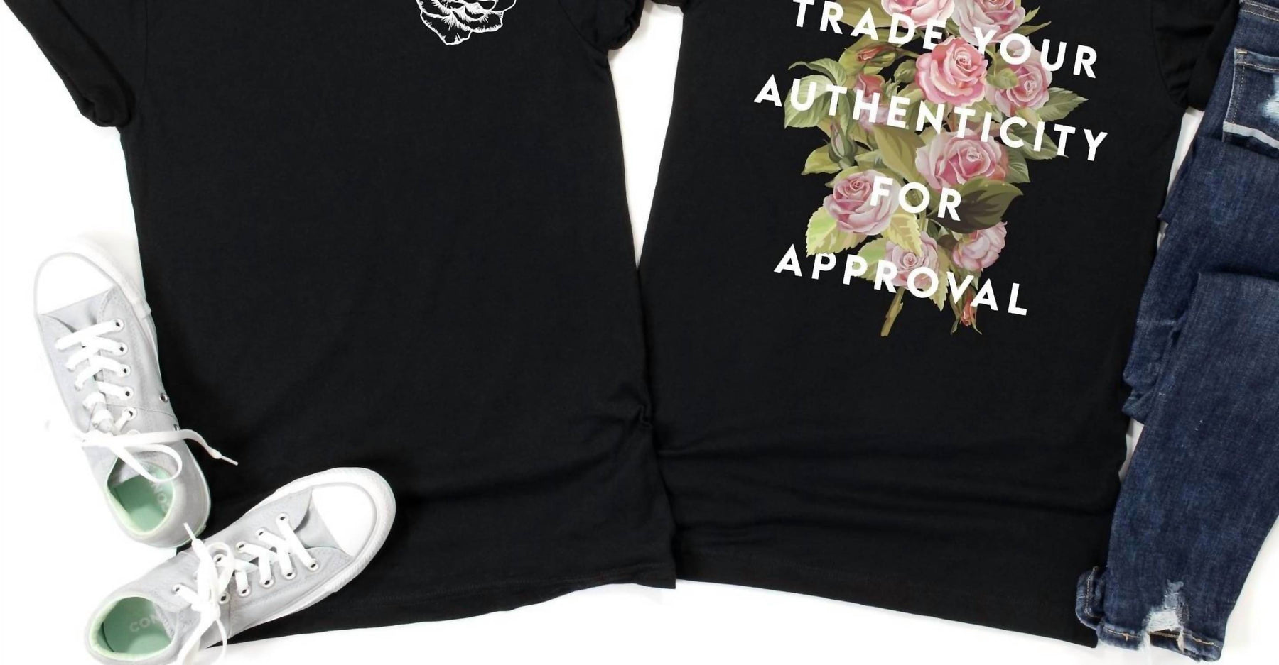 Women's Don't Trade Your Authenticity For Approval Tee In Black 7802150256700