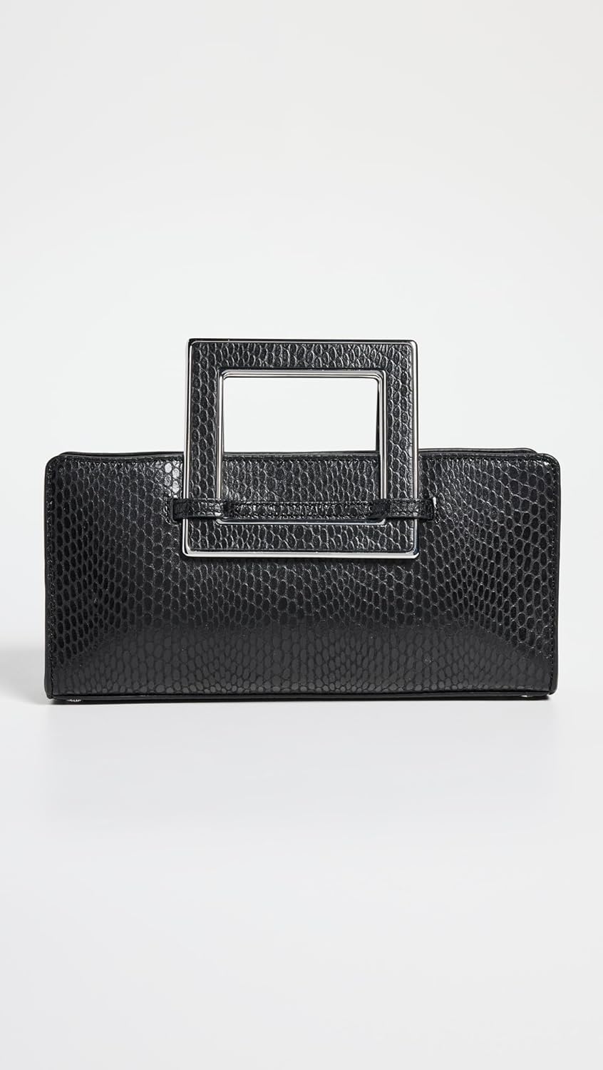 STAUD Women's Shirley Metal Handle Clutch, Black
