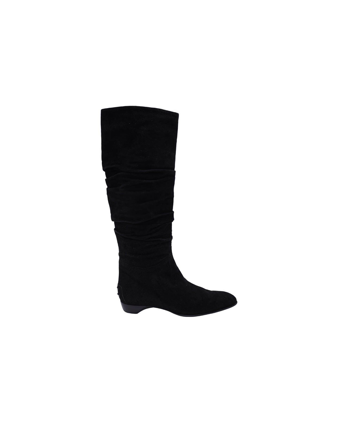 Tod's Slouchy Knee Boots in Black Suede