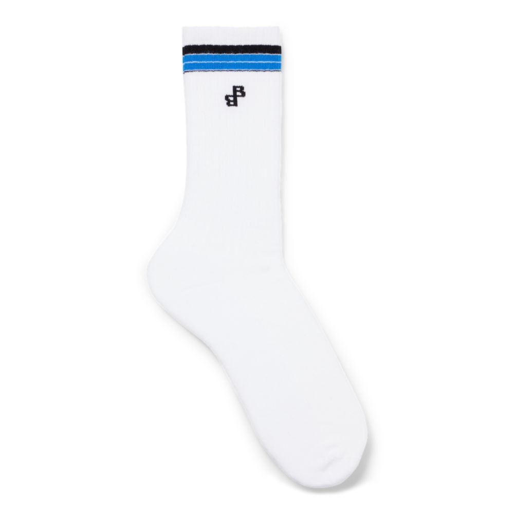 Ribbed regular-length socks with stripes