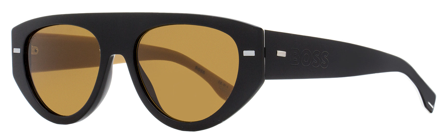 Boss Men's Flat Top Sunglasses 1443S SDK70 Black/Tan 56mm