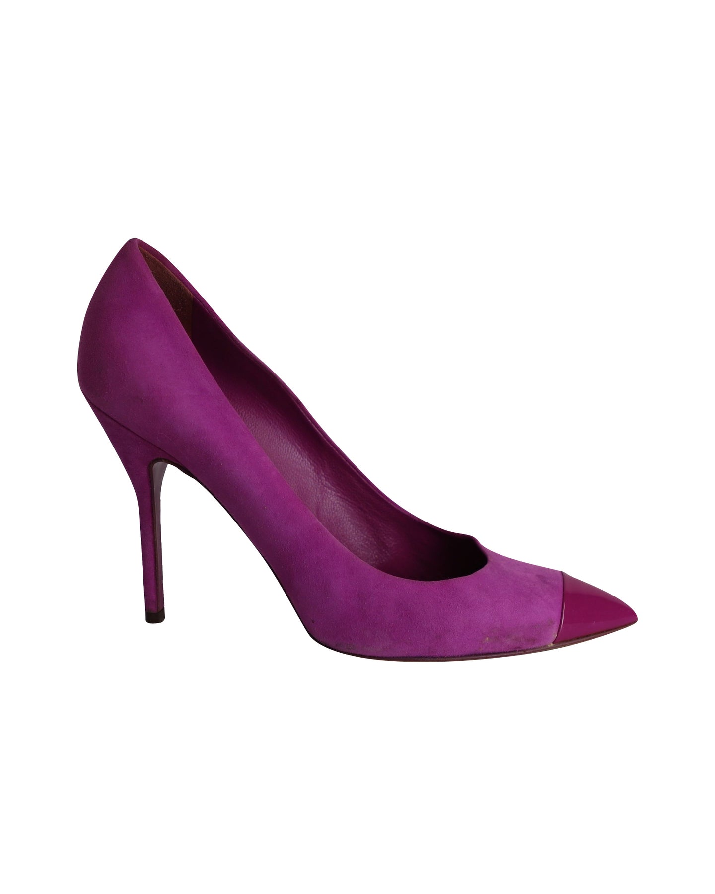 Yves Saint Laurent Patent Toe Pumps in Purple Suede 7802211205180