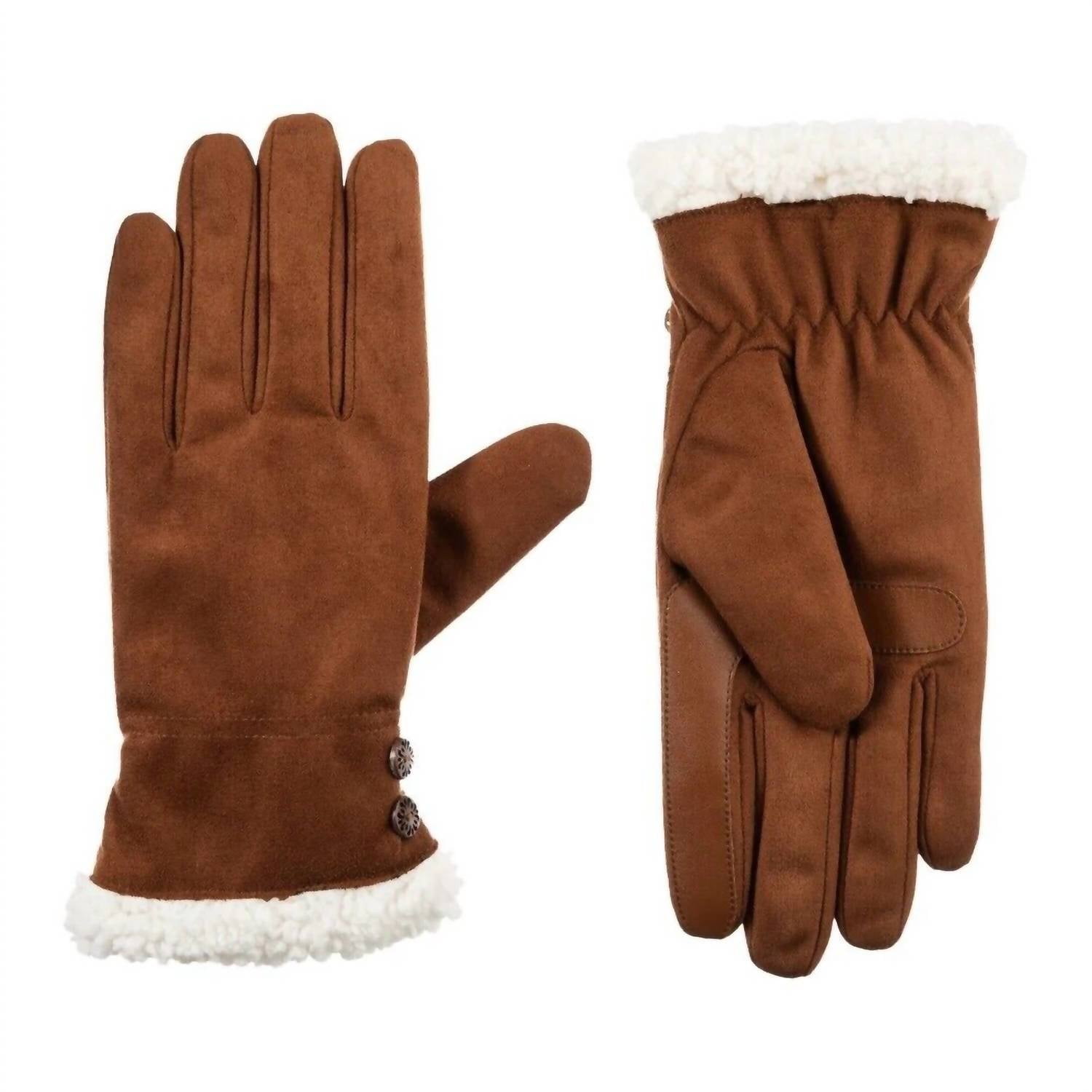 Women’S Microsuede Touchscreen Gloves In Cognac 7264623001660