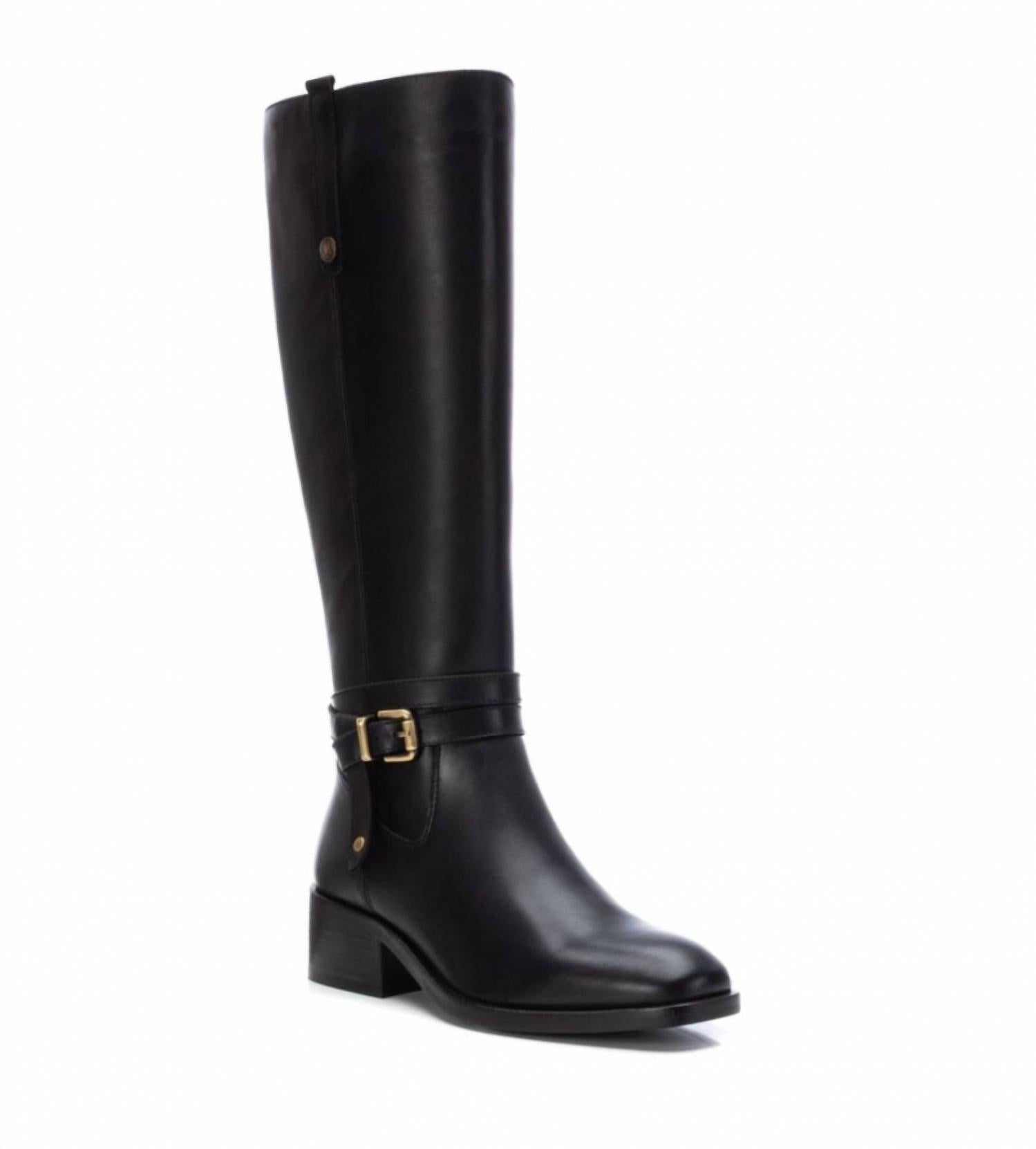 Women's Carmela Leather Dress Boots In Black