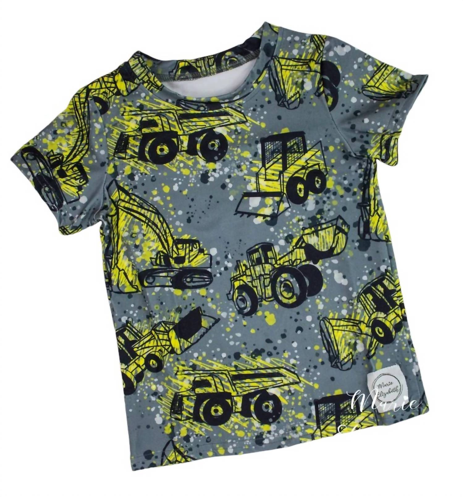 Boys Construction Equipment Tee In Grey