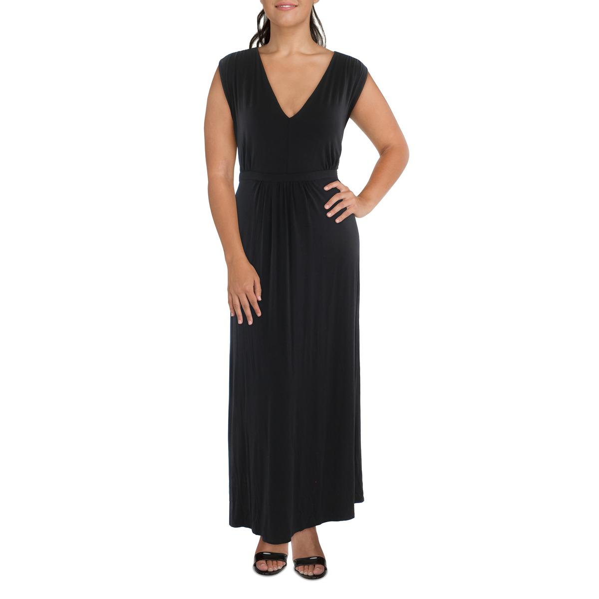 Plus V-Neck Long Maxi Dress