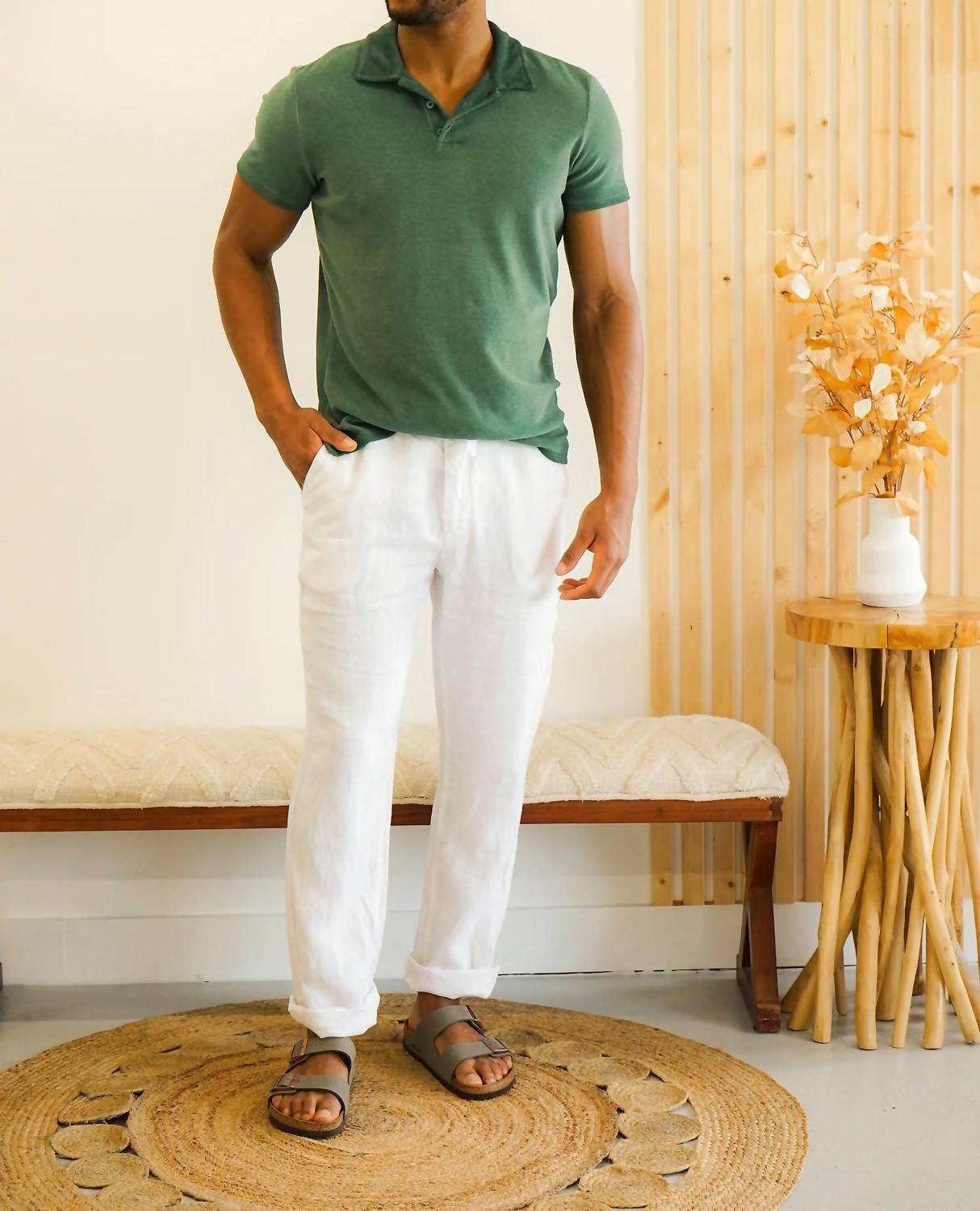 Hanlan Terry Polo Shirt In Northern Green