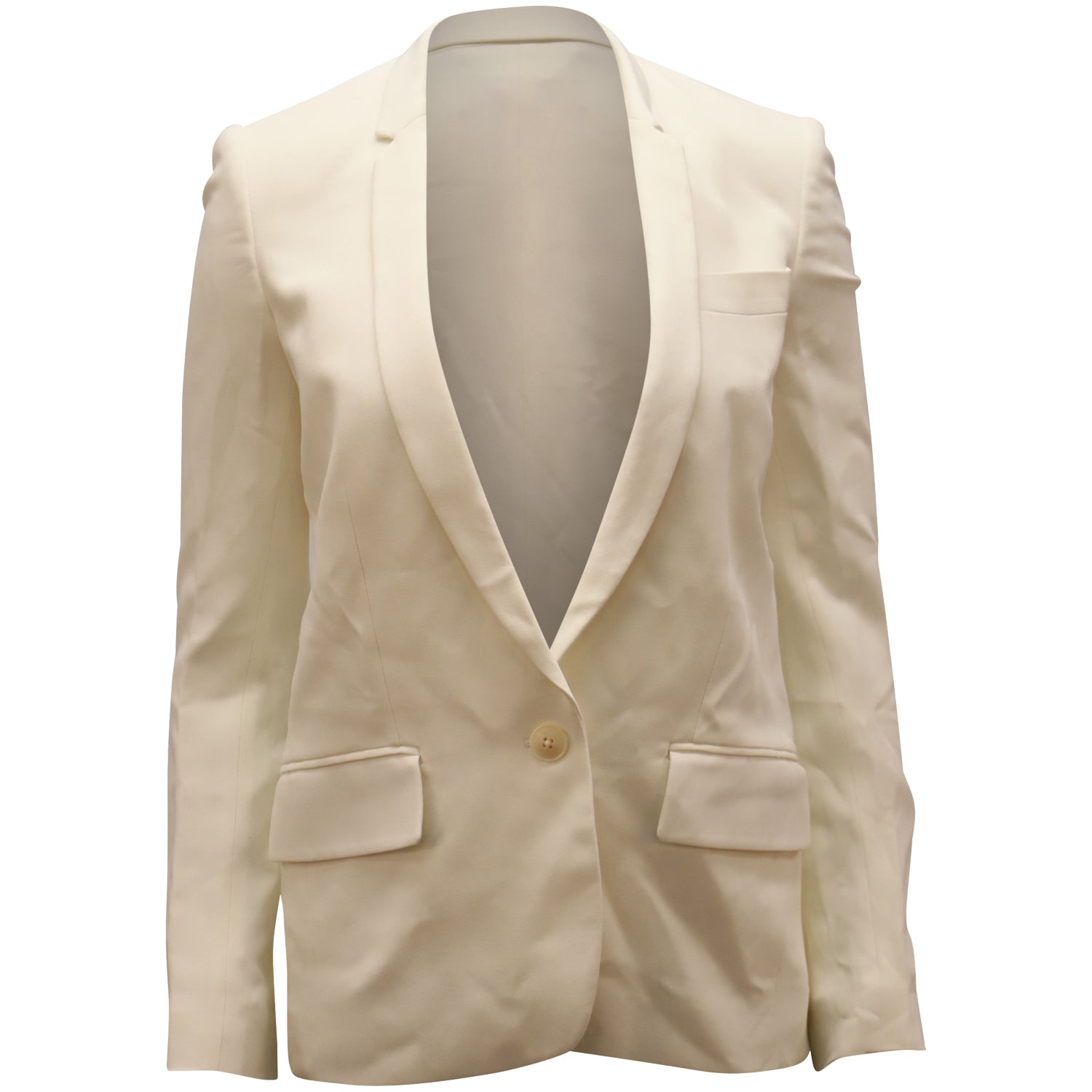 Stella McCartney Single Breasted Blazer in Ivory Rayon 7772303097916