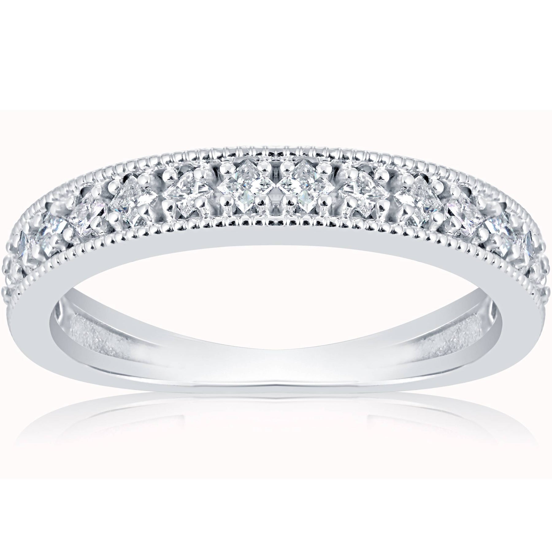 1/3ct Princess Cut Diamond Wedding Ring White Gold 7688302985276