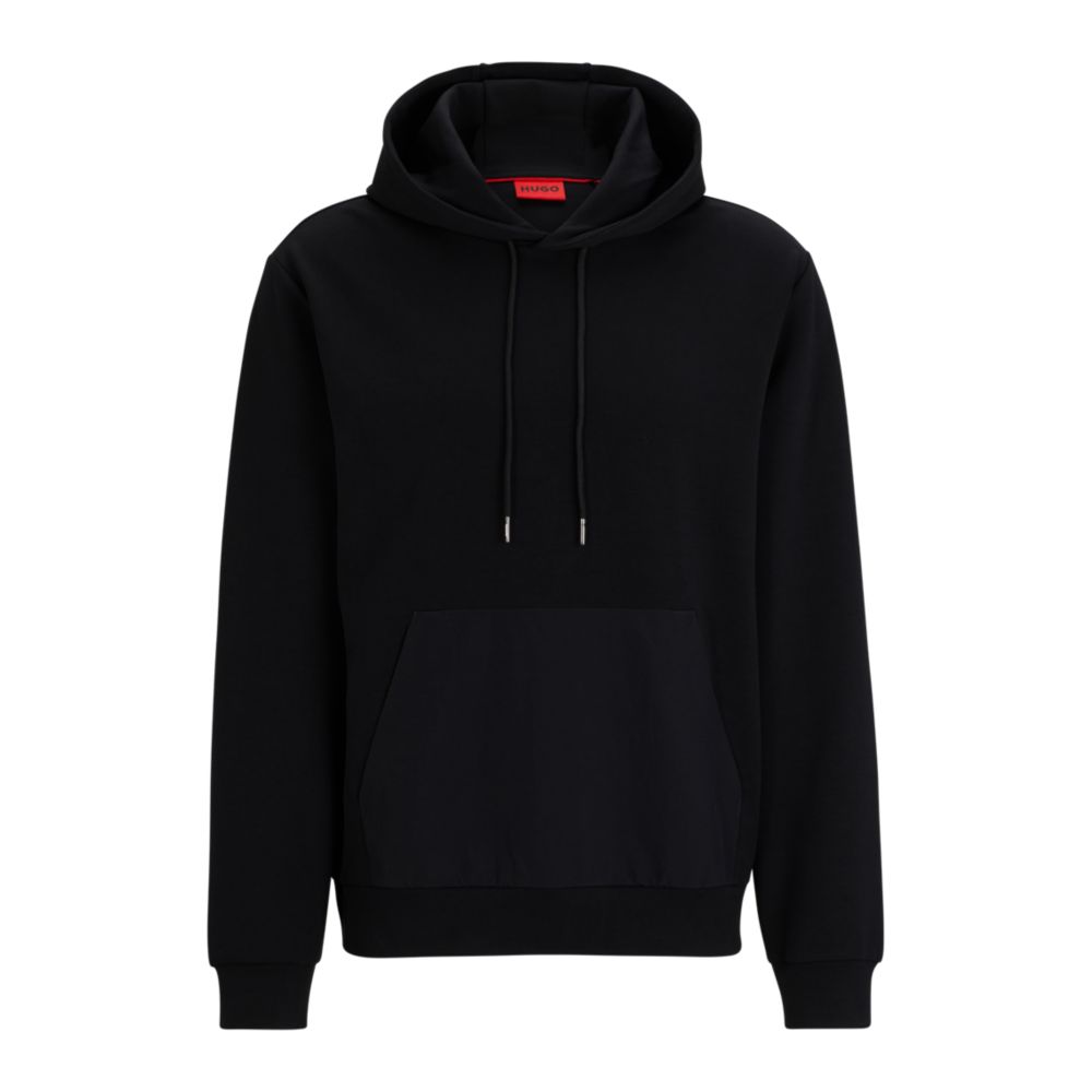Relaxed-fit hoodie in stretch cotton with contrast pocket 7581134422076