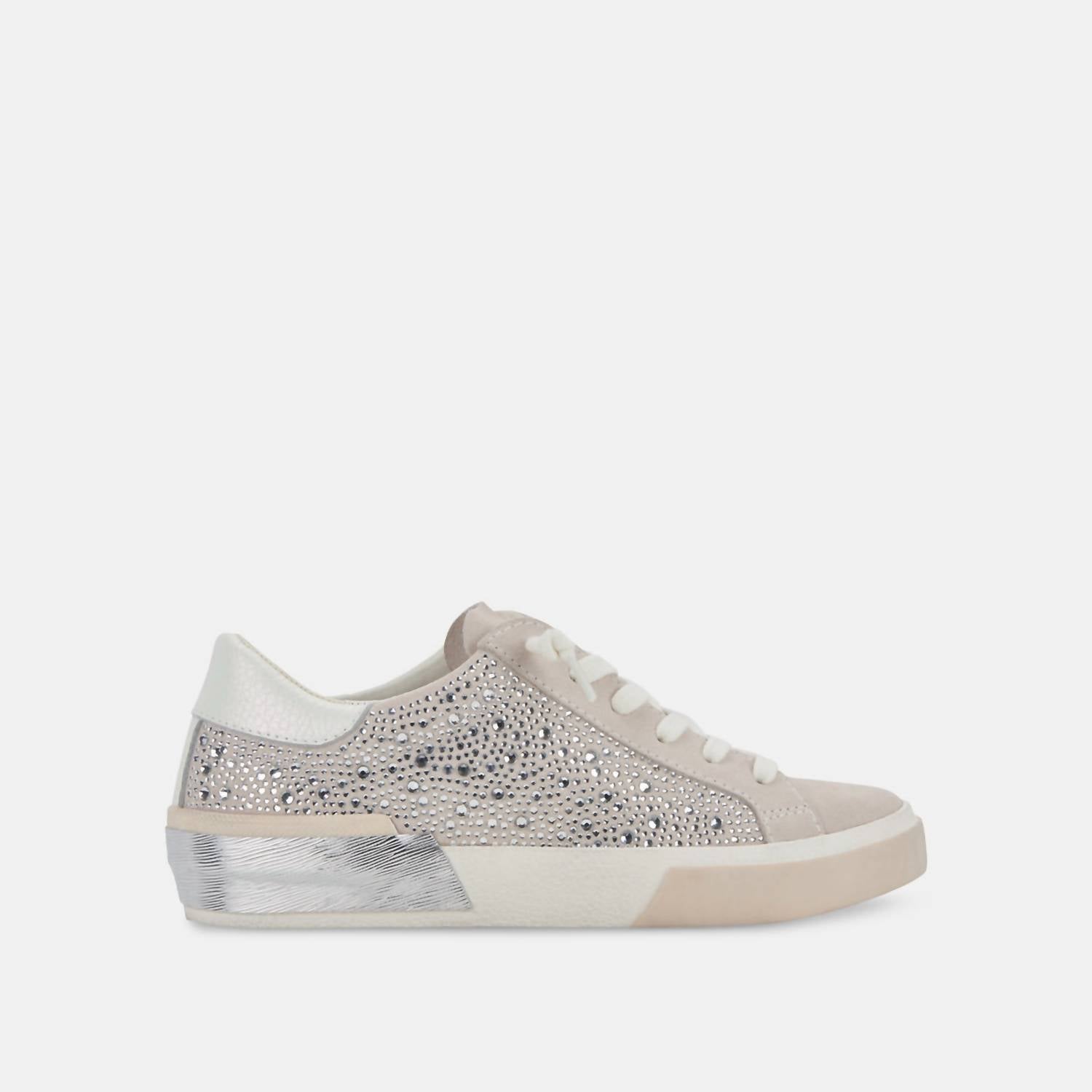 Zina Crystal Sneaker In Ivory