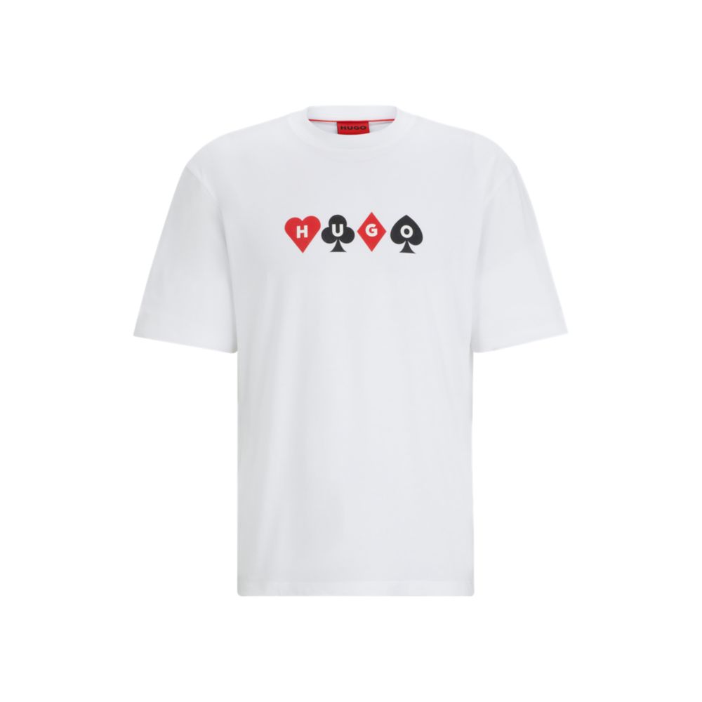 Relaxed-fit T-shirt with playing-card artwork
