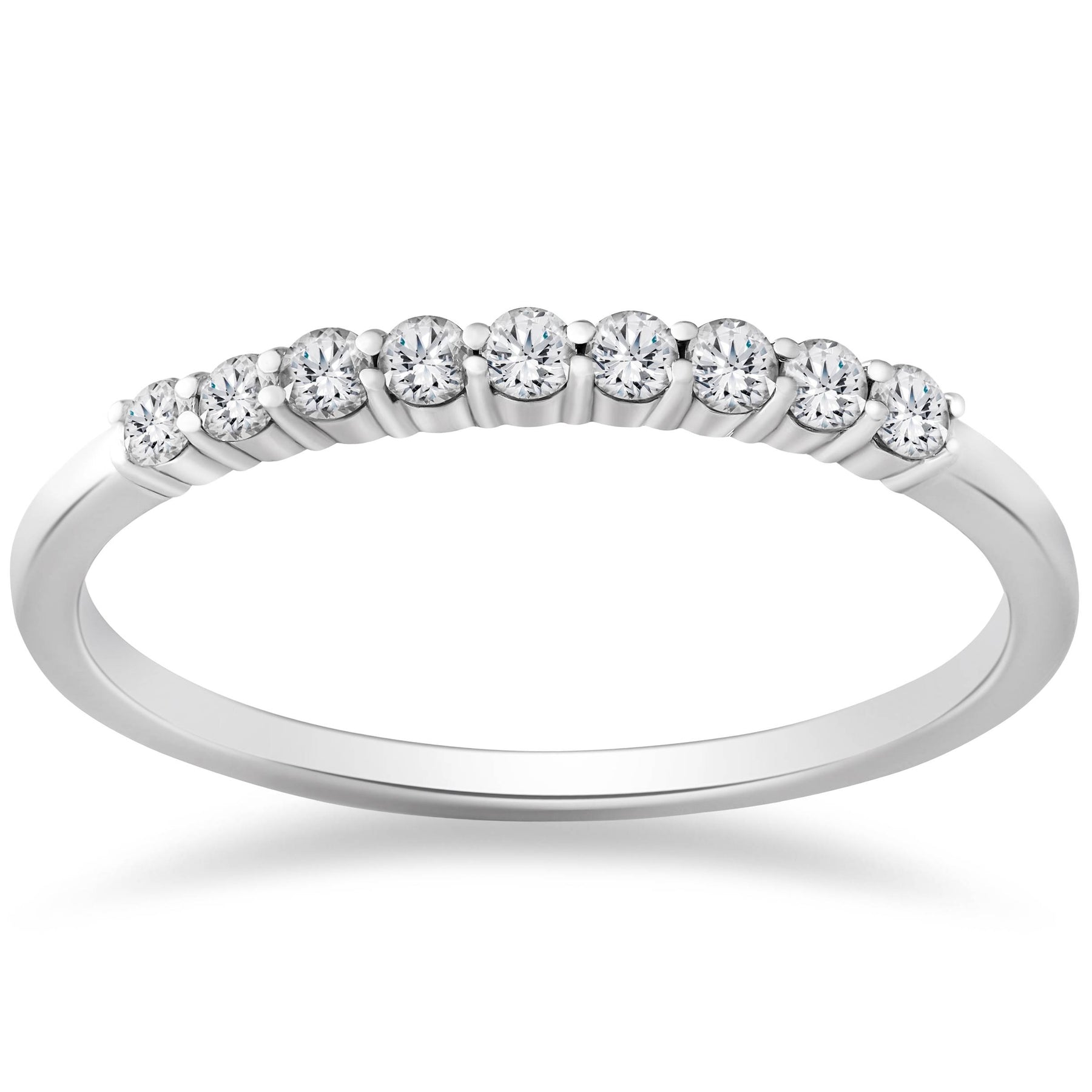 1/4ct Lab Created Diamond Wedding Stackable Ring 14K White Gold