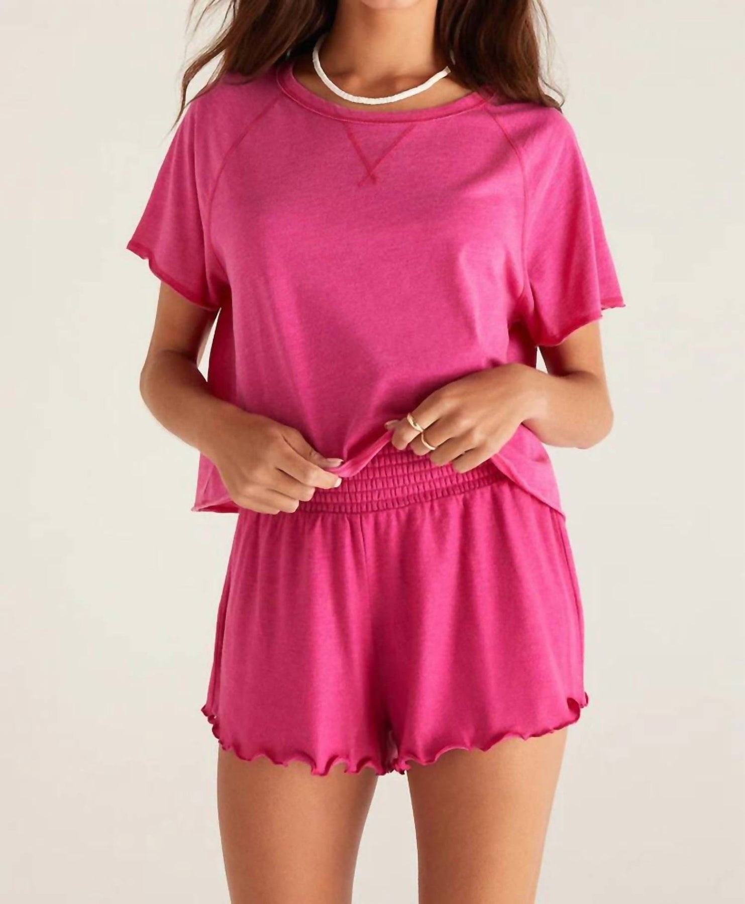 Early Bird Vintage Tee In Fiesta Fuchsia