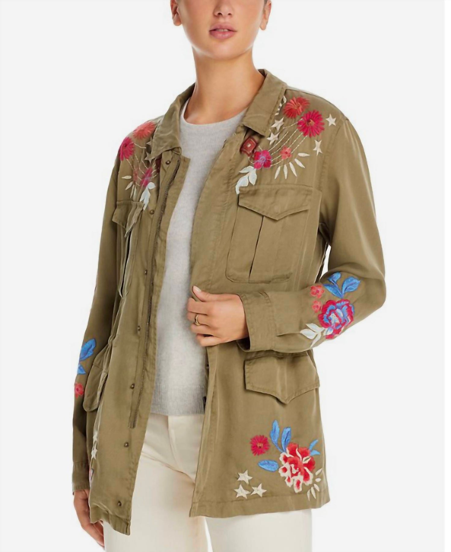 Mika Paris Drawstring Jacket In Green 7266474065980