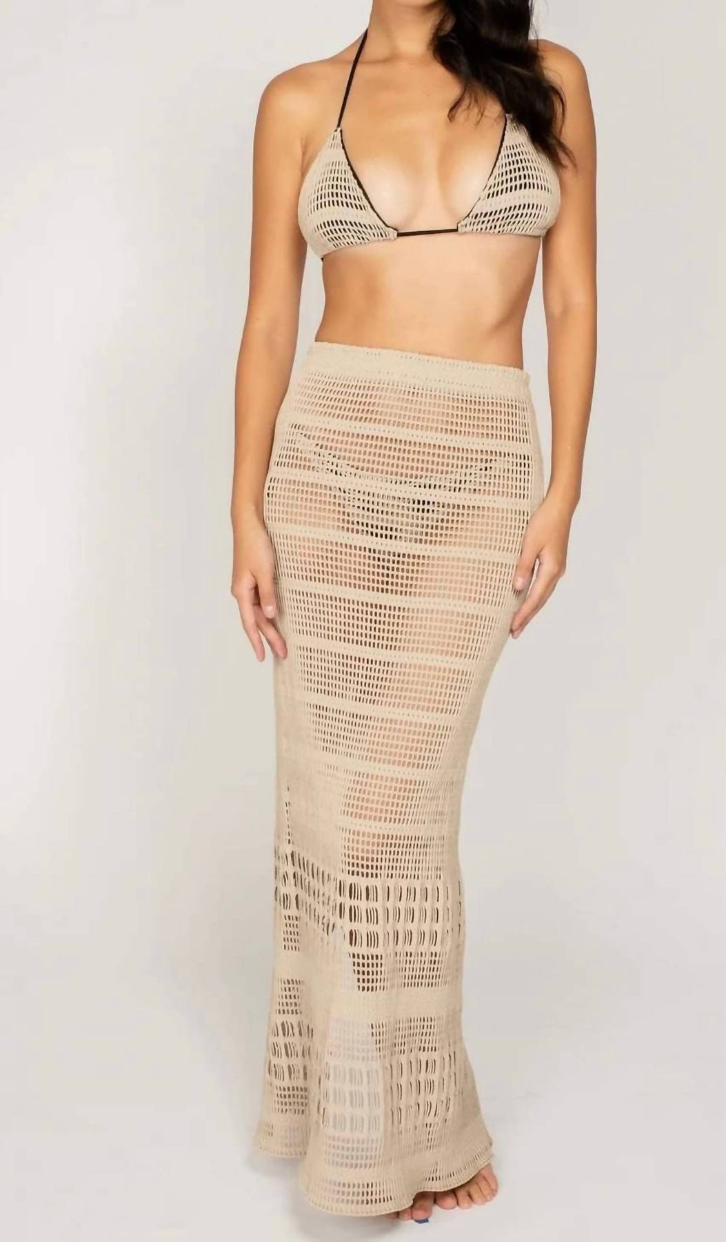 Ellis Maxi Skirt In Taupe 7258399277116