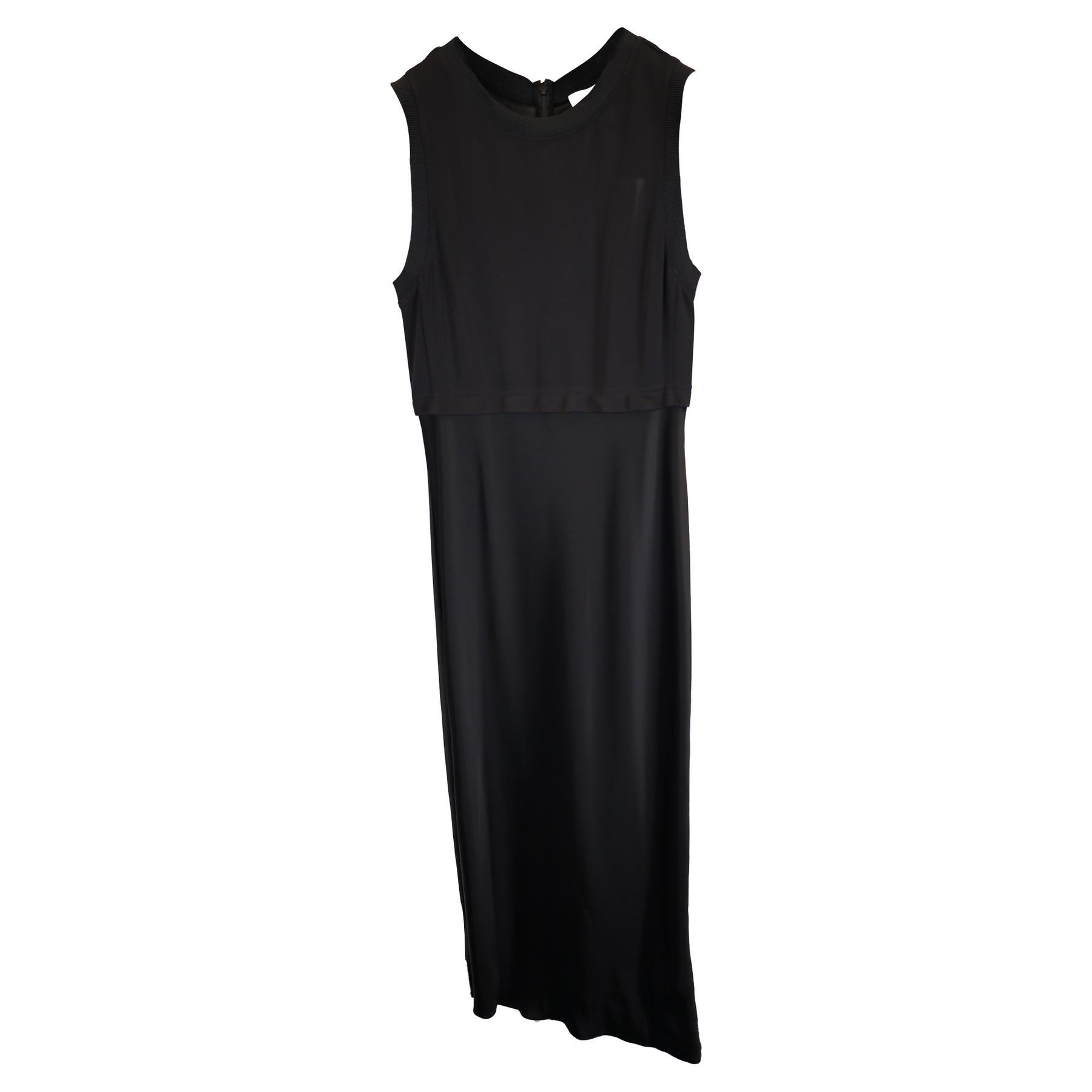Diane Von Furstenberg Maxi Layered Effect Sleeveless Dress in Black Viscose 7826372427836