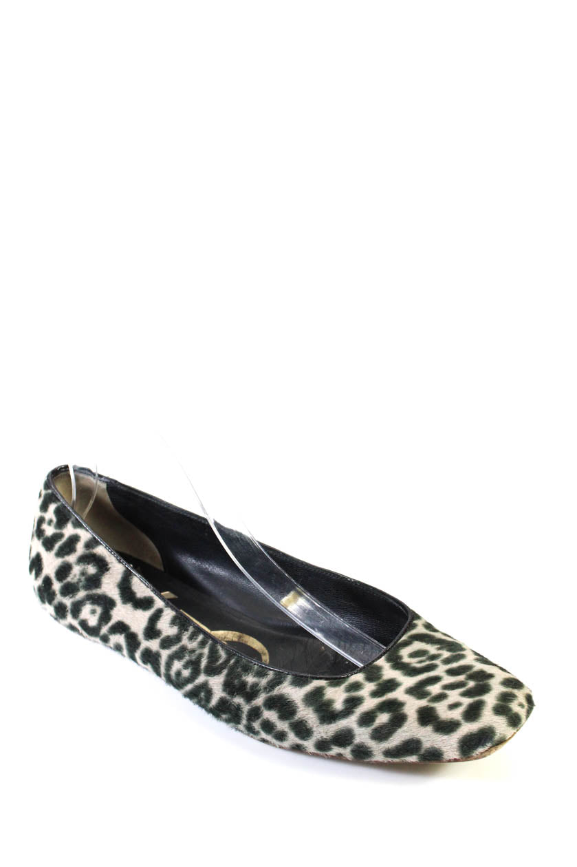 Yves Saint Laurent Women's Slip-On Ballet Flats Shoe Animal Print 7808436043836