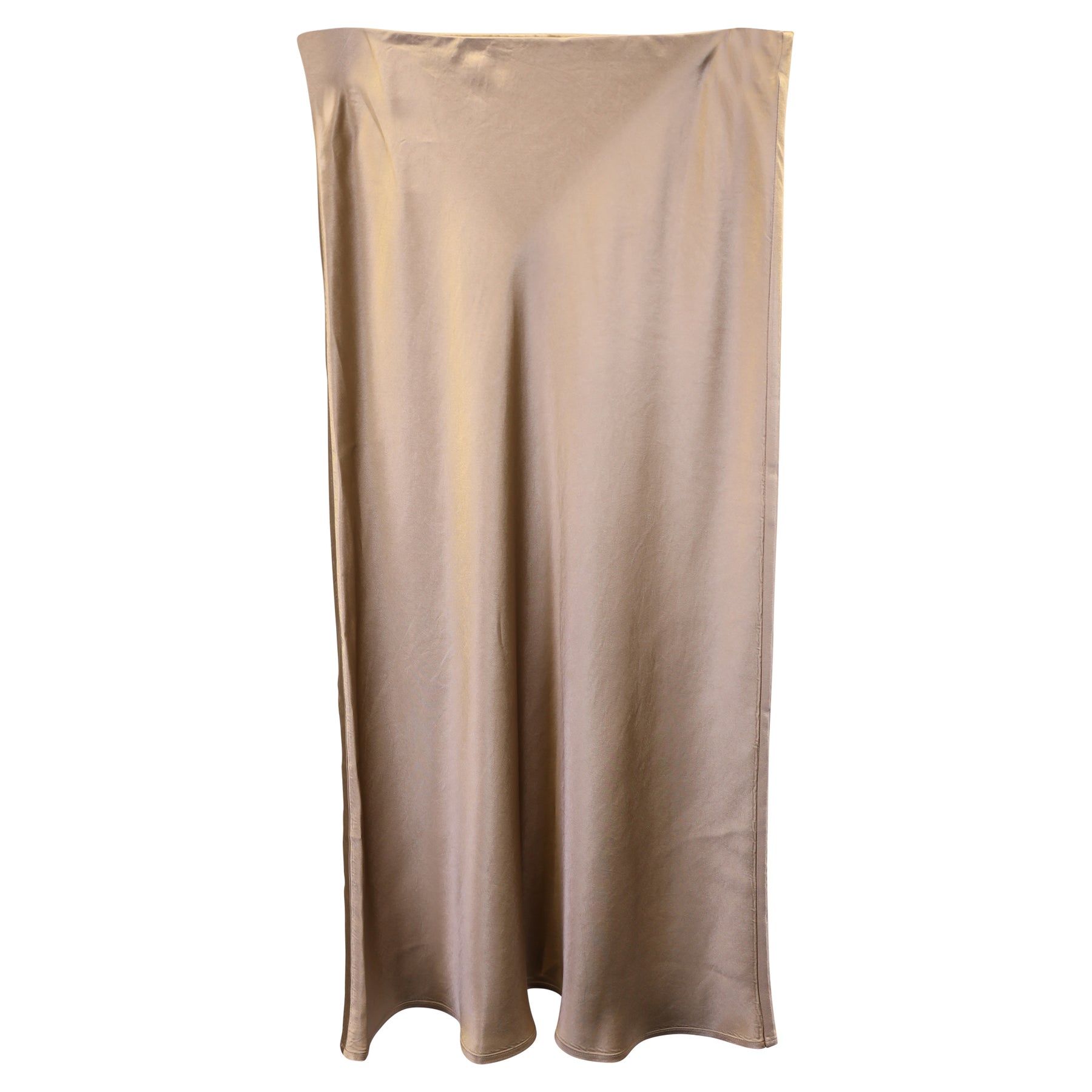 Max Mara Tan Blando Midi Skirt in Beige Acetate 7744759070780
