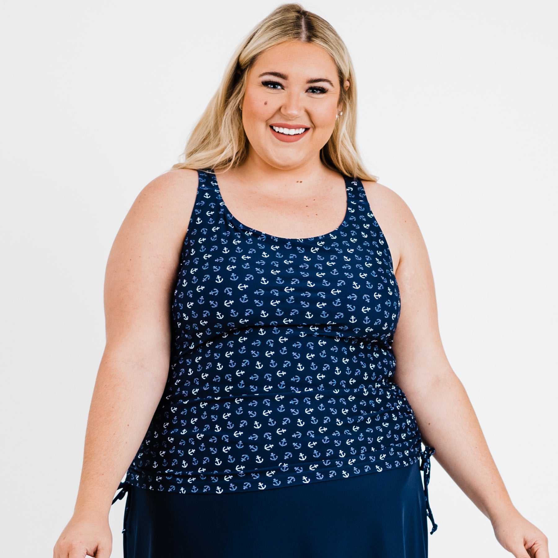 Women's Plus Maya Tankini Swim Top With Built-in Bra - Patterns 7761345282108