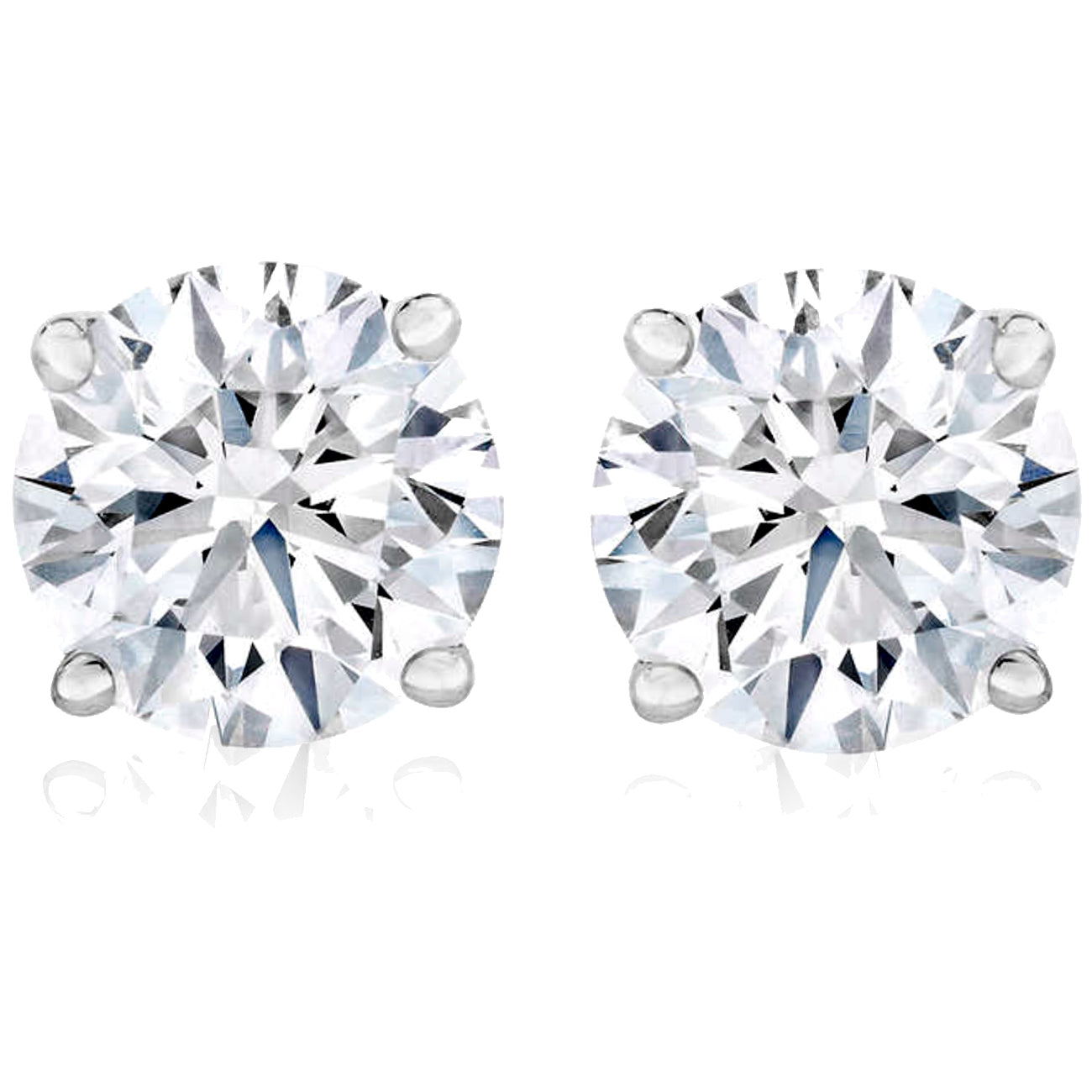 1 Ct TW Moissanite Studs Available in White or Yellow Gold 7686676283452