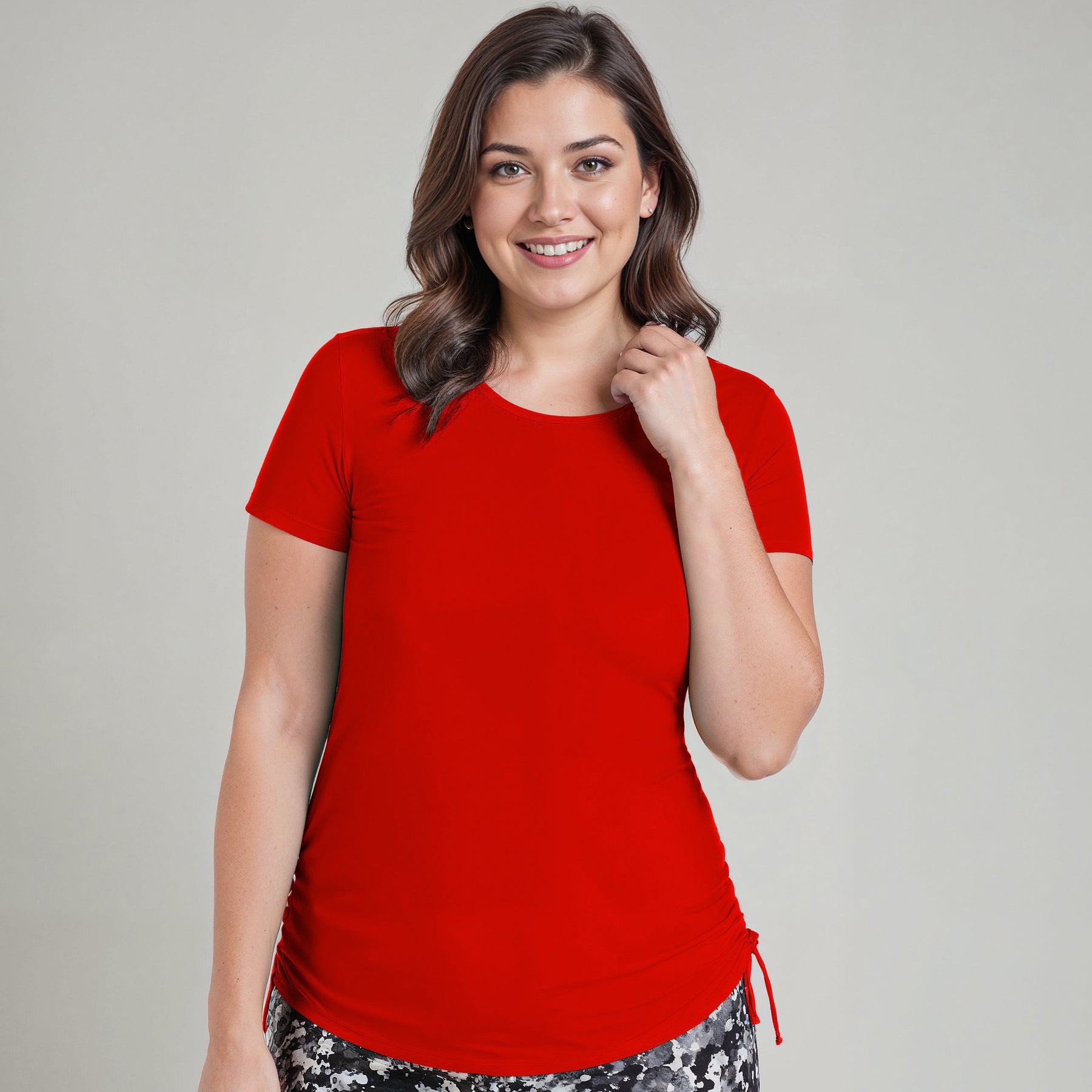 Women's Plus Short Sleeve Adele Swim Top 7761386963004